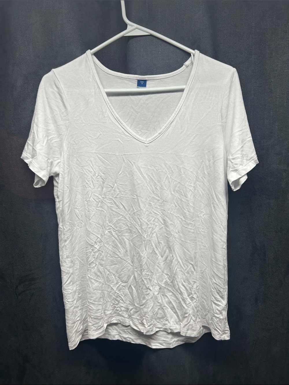 Old Navy Women's White V-Neck Short Sleeve Tee